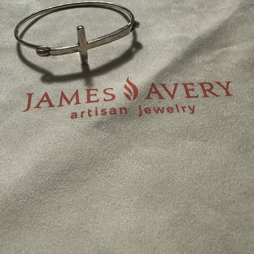 James Avery Horizon Hook on Silver Cross Bangle